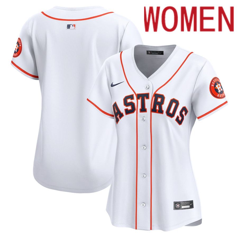 Women Houston Astros Nike White Home Limited MLB Jersey->->Women Jersey